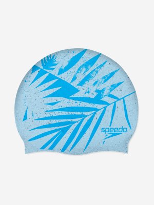 Шапочка для плавания Printed Recycled, Синий, размер 52-58 Speedo. Цвет: синий