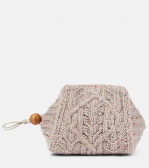 Кашемировый клатч Pontacciо плетения косами, бежевый Loro Piana