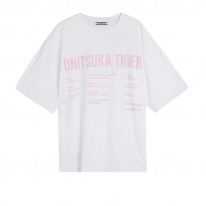 Onitsuka Tiger Классическая модная футболка с коротким рукавом унисекс, белая 2183A463-101