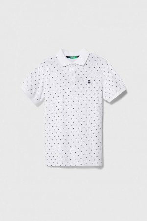 United Colors of Benetton Хлопковая рубашка-поло, белый