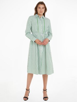 Платье-рубашка миди в полоску , Многоцветный Tommy Hilfiger