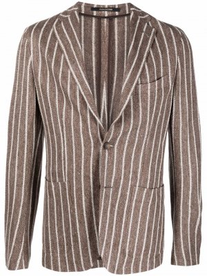 Однобортный пиджак в полоску Tagliatore. Цвет: коричневый