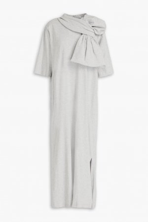 Платье миди из хлопкового джерси со сборками Mm6 Maison Margiela, светло-серый Margiela