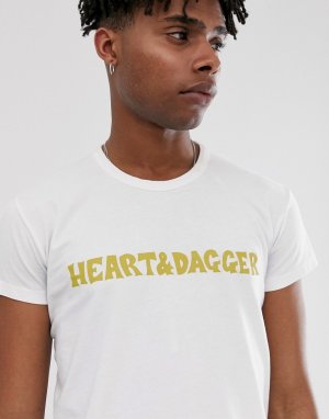 Приталенная футболка с логотипом -Белый Heart & Dagger