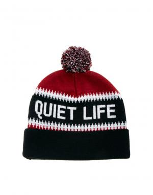 Шапка со снежинками и помпоном The Quiet Life. Цвет: red/black