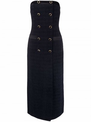 Strapless tweed bustier dress 12 STOREEZ. Цвет: синий