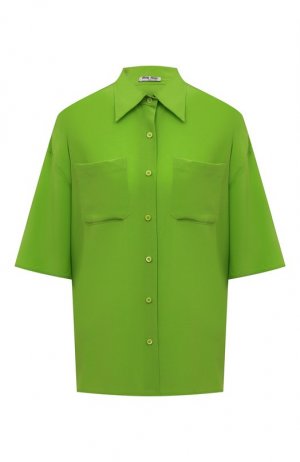 Шелковая рубашка Miu. Цвет: зелёный
