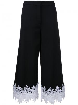 Укороченные брюки с кружевной отделкой Sara Battaglia. Цвет: чёрный