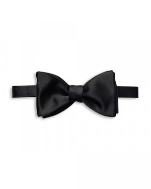 Атласный галстук-бабочка с завязками , цвет Black Eton
