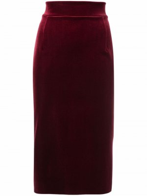 Бархатная юбка Lumi с завышенной талией Le Petite Robe Di Chiara Boni. Цвет: красный
