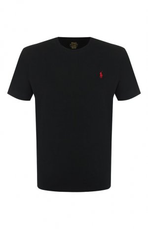 Хлопковая футболка Polo Ralph Lauren. Цвет: чёрный