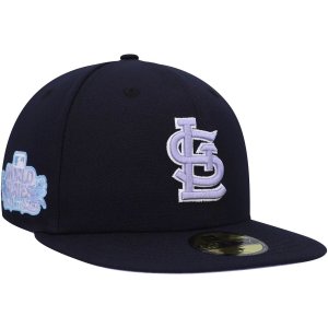 Мужская темно-синяя шляпа New Era St. Louis Cardinals 2011 World Series лавандового цвета 59FIFTY приталенная