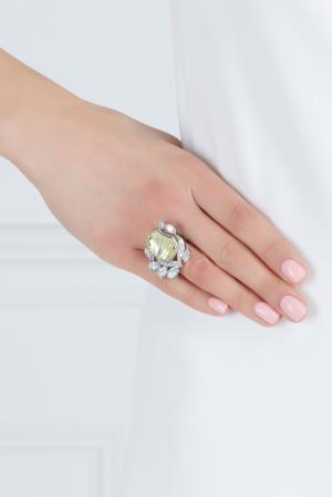 Кольцо с кристаллом Mawi. Цвет: зеленый