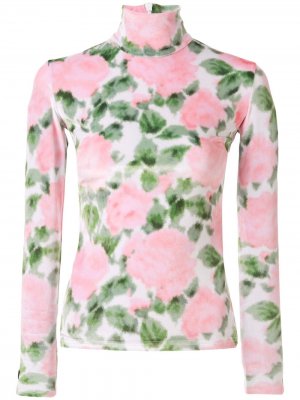 Велюровая блузка с цветочным принтом Richard Quinn. Цвет: розовый