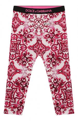 Хлопковые легинсы Dolce & Gabbana. Цвет: розовый