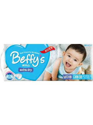 Подгузники Beffys extra dry для мальчиков размер L (9-14 кг.) 38 шт. Beffy's. Цвет: синий