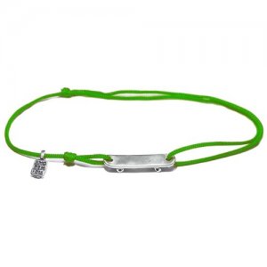 Браслет Скейтборд MB0311-Ag925-TGR зеленый, размер 20 см Amorem. Цвет: зеленый
