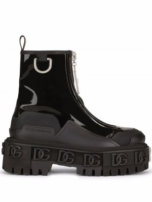Ботинки с логотипом Dolce & Gabbana. Цвет: черный