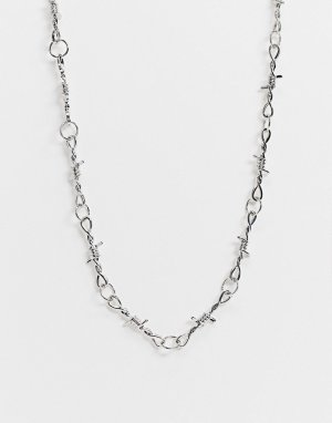Ожерелье из колючей проволоки -Серебристый SVNX