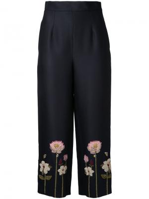 Укороченные брюки с цветочной вышивкой Vilshenko