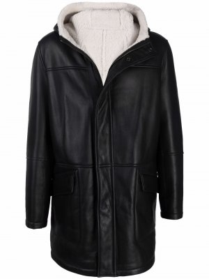 Пальто с капюшоном и меховой подкладки Yves Salomon. Цвет: черный