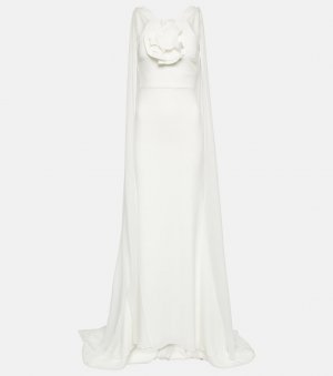 Платье-кейп с цветочной аппликацией , белый Roland Mouret