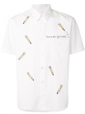 Рубашка с вышитым карандашом Jimi Roos. Цвет: белый