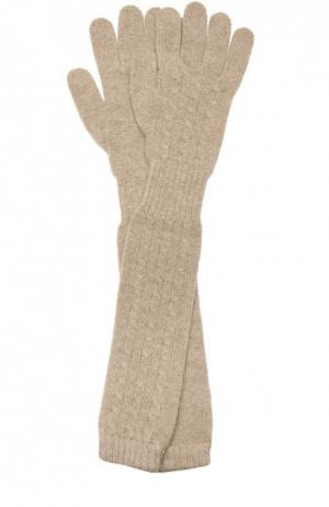 Удлиненные перчатки из кашемира Kashja` Cashmere. Цвет: бежевый