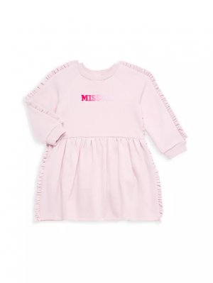 Платье-свитшот с оборками и логотипом для маленьких девочек , цвет lilac Missoni
