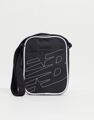 Черная сумка через плечо с крупным логотипом -Черный цвет New Balance