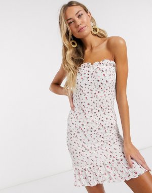 Пляжное платье с цветочным принтом -Белый Anmol