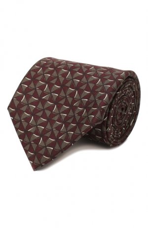 Комплект из галстука и платка Brioni. Цвет: бордовый