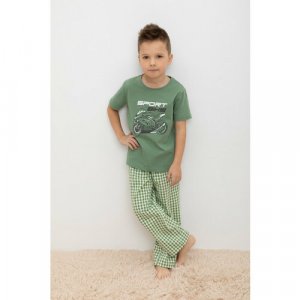 Пижама , размер 64/122, зеленый crockid. Цвет: зеленый
