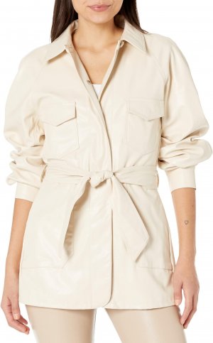 Куртка Faux Leather Cinch Balloon Jacket , цвет Antique White 7 For All Mankind