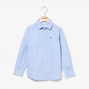 Рубашки Рубашка из хлопка Lacoste. Цвет: голубой