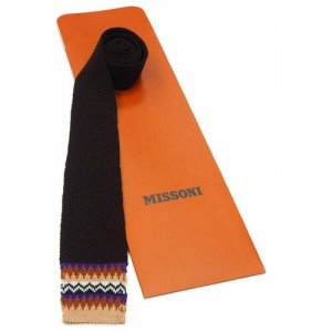 Темно-коричневый плетеный галстук 8ZAKFD Missoni