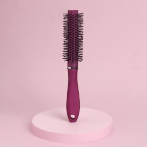 Брашинг, прорезиненная ручка, d = 1,8/4 × 22,5 см, цвет фиолетовый Queen fair
