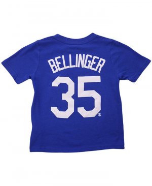 Футболка с именем и номером игрока Los Angeles Dodgers для малышей Коди Беллинджера , синий Nike