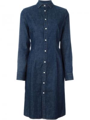 Джинсовое платье-рубашка Polo Ralph Lauren. Цвет: синий