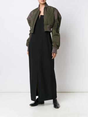 Укороченная куртка-бомбер Yohji Yamamoto. Цвет: зелёный