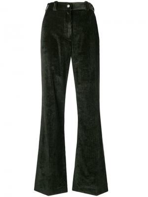 Расклешенные вельветовые брюки Moncler. Цвет: зеленый