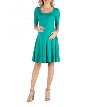 Платье для беременных длиной до колена с рукавами локтя 24seven Comfort Apparel