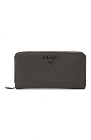 Кожаный кошелек Prada. Цвет: серый