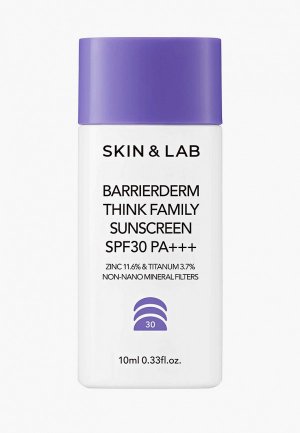 Крем солнцезащитный Skin&Lab Barrierderm Think Family Sunscreen, 10 мл, SPF 30. Цвет: белый