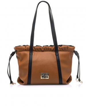 Коричневая сумка через плечо с черными деталями , коричневый Mariamare