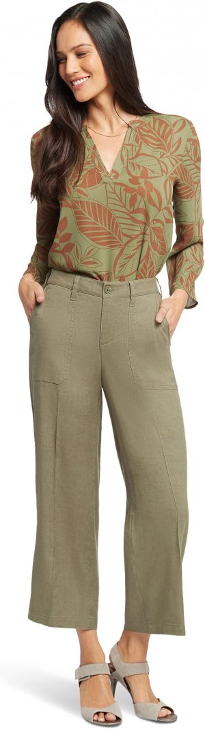 Укороченные брюки-карго с широкими штанинами NYDJ, цвет Avocado Nydj