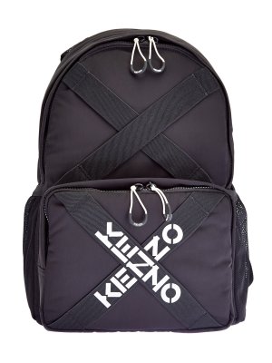 Рюкзак из легкого нейлона с принтом-монограммой KENZO. Цвет: черный