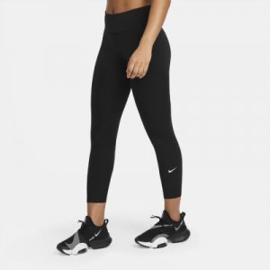 Женские укороченные леггинсы со средней посадкой One - Черный Nike