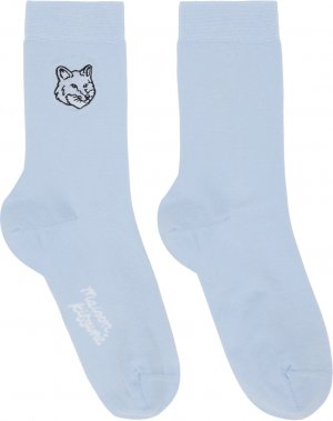 Синие носки с головой лисы Maison Kitsune Kitsuné