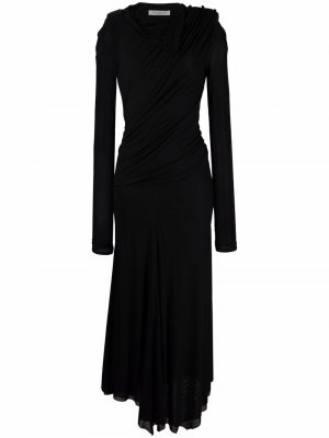 Платье асимметричного кроя с длинными рукавами Philosophy Di Lorenzo Serafini. Цвет: черный